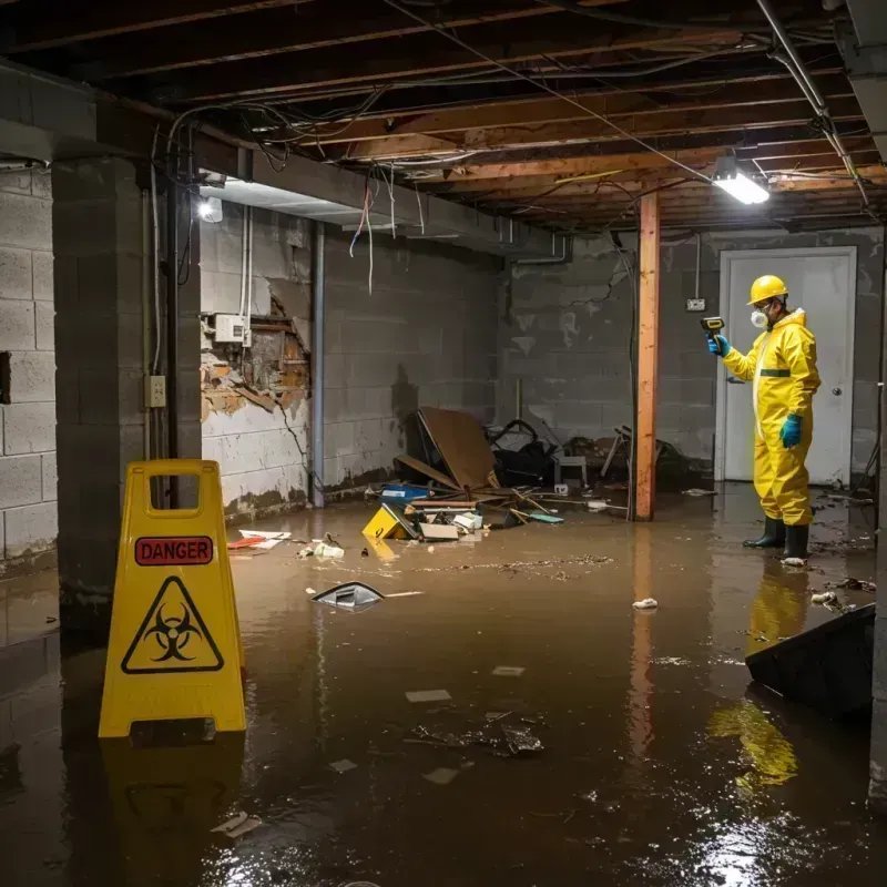 Flooded Basement Electrical Hazard in Markham, IL Property